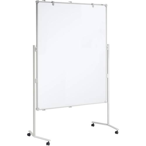 Maul Moderationstafel (B x H) 120 cm x 150 cm Whiteboard Weiß Inkl. Ablageschale, Inkl. Blockhalter, Inkl. Rollen, beids...
