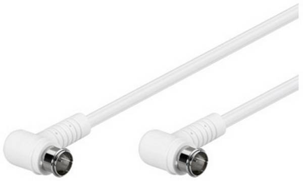 Goobay Gewinkeltes SAT Antennenkabel (80 dB), 2x geschirmt F-Stecker (Quick) 90° > F-Stecker (Quick) 90° (vollständig ge