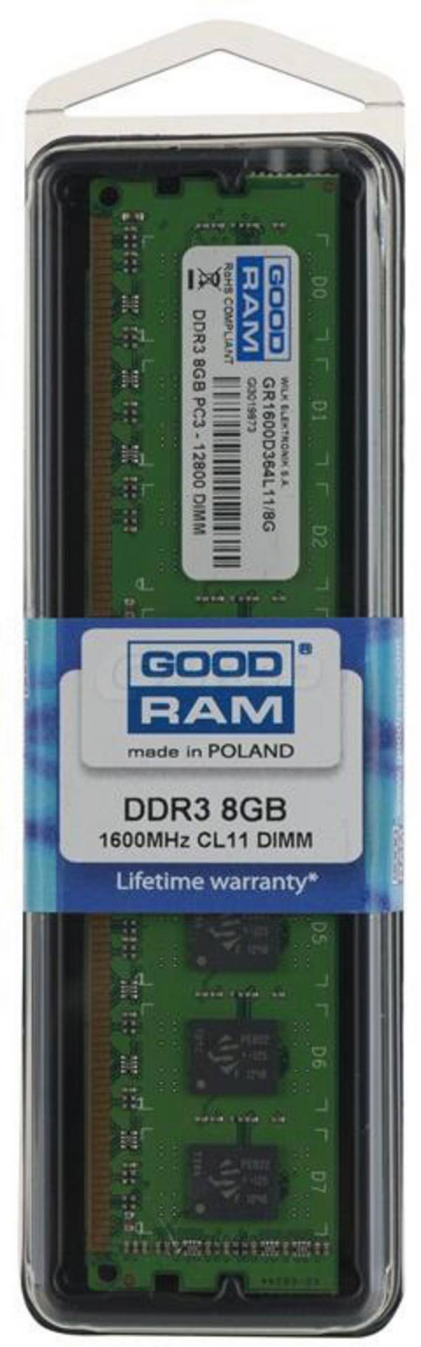 DDR3 8GB 1600 MHZ GOODRAM CL11 PC3-12800 DIMM PC-Arbeitsspeicher Modul        240pin DIMM  PAMGORDR30025