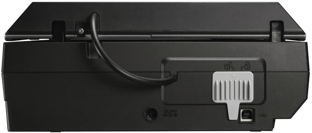 Gerät mit schwarzem Gehäuse, Kabel oben links, Schalter und Anschluss auf der rechten Seite.