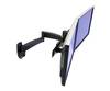 Ergotron Monitor-Wandhalterung 200 Series 2 Display(s) 30,5 cm (12") - 55,9 cm (22") Schwarz Schwenkbar, Rotierbar, Ausziehbar