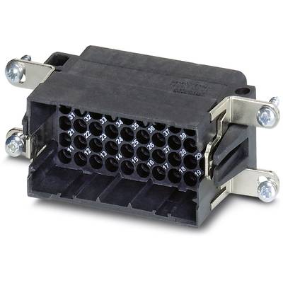 Schwarzer 36-poliger Steckverbinder mit Metallklammern und Schrauben zur elektrischen Verbindung von Kabeln in technischen Anwendungen.