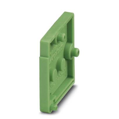 Ein grünes, rechteckiges Bauelement mit Clips auf der Rückseite, möglicherweise ein Teil eines größeren Systems oder Baukastens.