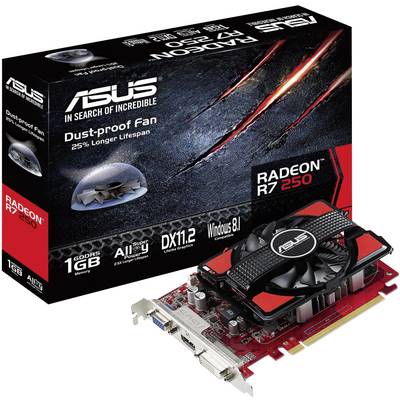 Asus Grafikkarte AMD Radeon R7 250  1 GB GDDR5-RAM PCIe  DVI, VGA, HDMI® 