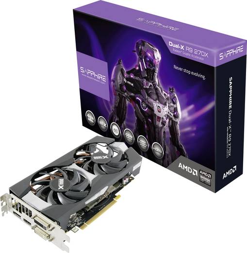 Sapphire Radeon R9 270x Dual X Oc 4gb Gddr5 Sapphire Grafikkarte AMD Radeon R9 270X Dual-X Overclocked 4 GB GDDR5