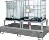 Auffangwanne 1000l L2650xB1460xH865mm Stahlbl.m.Gitterrost silber BAUER