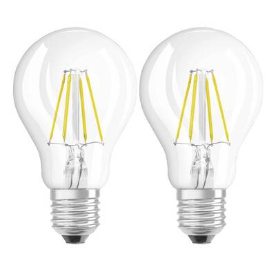 Osram LED Birnenlampe 4W (40W) E27 827 300° NODIM klar 2er Pack