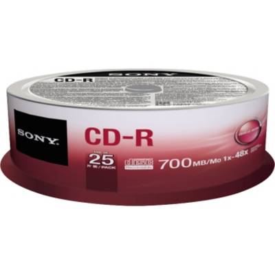 Sony CD-R 25CDQ80SP 48x 700MB 80Min. Spindel 25 St./Pack.