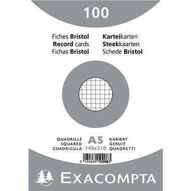Exacompta Karteikarte 10208E DIN A5 kariert weiß 100 St./Pack.-0