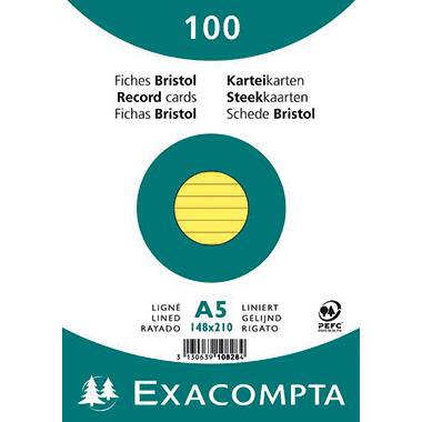 Exacompta Karteikarte 10828SE DIN A5 liniert gelb 100 St./Pack. - Artikel: 144075310-0