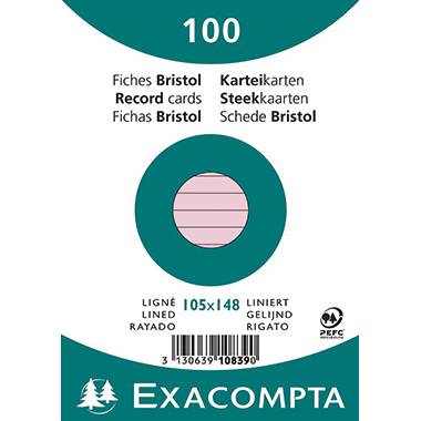 Karteikarte DIN A6 liniert rosa 100 St./Pack.-0