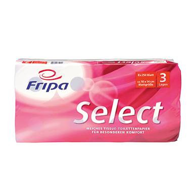 Toilettenpapier Select 3-lagig weiß 8 Rl./Pack.-0