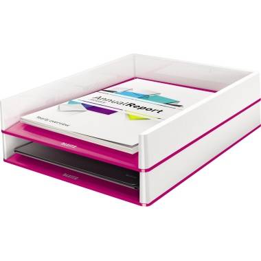 Leitz Briefkorb WOW 53611023 DIN A4 PS weiß/pink-1