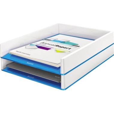 Leitz Briefkorb WOW 53611036 DIN A4 PS weiß/blau-1