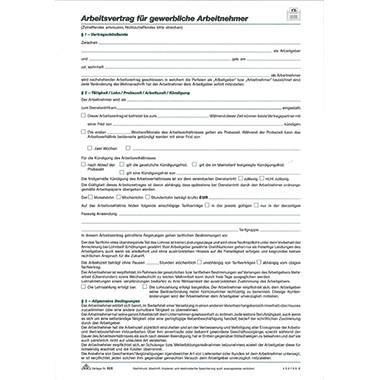 RNK Arbeitsvertrag 502 gewerblich DIN A4 100x2Blatt