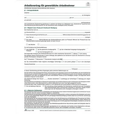 RNK Arbeitsvertrag 502 gewerblich DIN A4 100x2Blatt