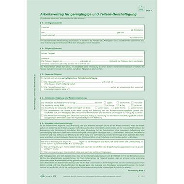 RNK Arbeitsvertrag 518 geringfügig Beschäftigte DIN A4 2x2Blatt-1