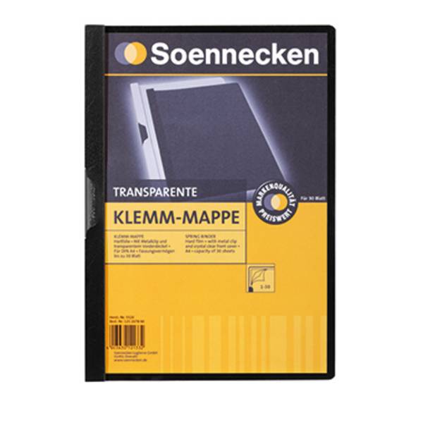 Soennecken Klemmmappe 3320 DIN A4 bis 30Blatt PVC schwarz