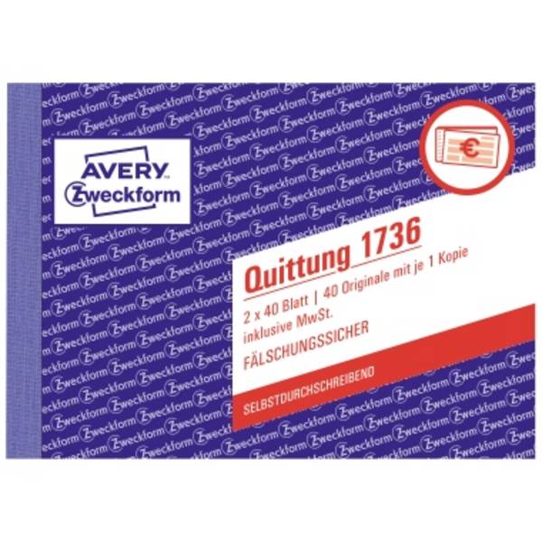 Quittung DIN A6 quer 2x40Blatt - Artikel: 114039500