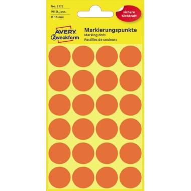Avery Zweckform Markierungspunkt 3172 18mm leuchtrot 96 St./Pack.-0