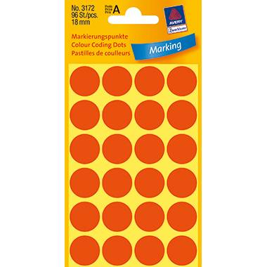 Avery Zweckform Markierungspunkt 3172 18mm leuchtrot 96 St./Pack.-1