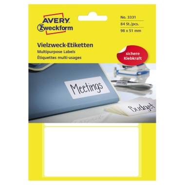 Vielzwecketikett 98x51mm weiß 84 St./Pack.-0