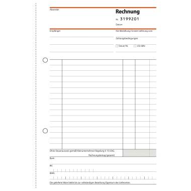 Rechnung A5 hoch SD ohne MwSt. Ausweis 2x30 Blatt-1