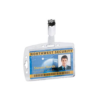 Hartbox mit Clip für Betriebs-/Sicherheitsausweis, Innenmaße (BxH): 85 x 54 mm,