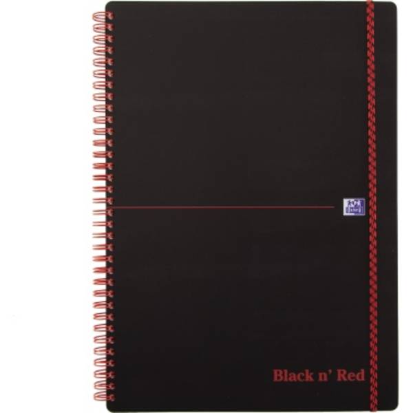 Spiralbuch Office Black 'n Red A4 liniert 8 mm 70 Blatt 90 g/qm