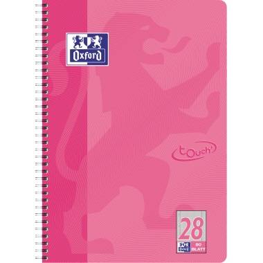 Oxford Collegeblock Touch 400086496 A4+ L28 kariert rosa-0