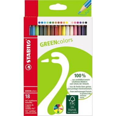 STABILO Farbstift GREENcolors 6019/2-181 sortiert 18 St./Pack.-0