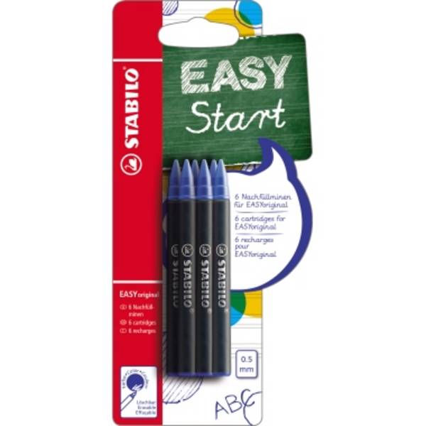 STABILO Tintenrollermine B-47374-10 0,5mm blau 6 St./Pack.