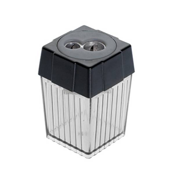 Doppelspitzdose quadratisch schwarz rauch