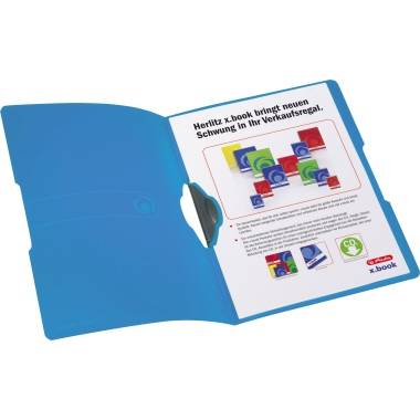 Cliphefter Express-Clip PP A4 blau transparent to go-1