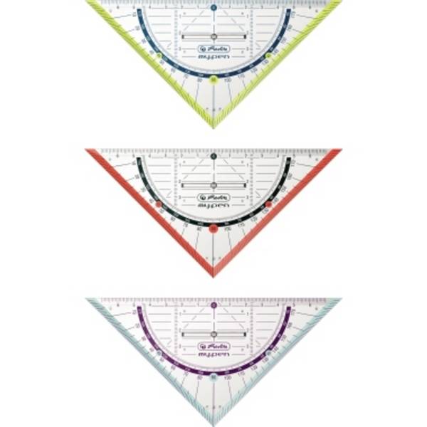 Herlitz Geometriedreieck my.pen 11367968 16cm Griff Kunstoff sort.