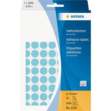 HERMA Markierungspunkt 2233 13mm Papier blau 2.464 St./Pack.-0