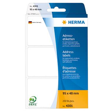 HERMA Adressetikett 4301 95x48mm weiß 250 St./Pack.-0