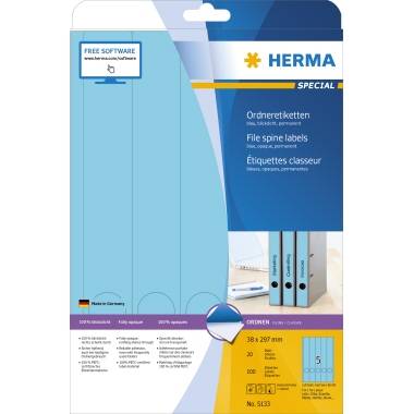 Ordneretiketten DIN A4 38x297mm blau 100 St./Pack-0