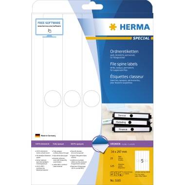 HERMA Hängeordner Etiketten A4 34x297mm sk 25Bl ws PA=125St-0