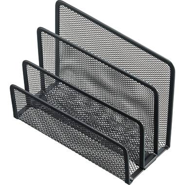 helit Briefständer Mesh H2518395 14x7x9,7cm 3Fächer Metall schwarz-0