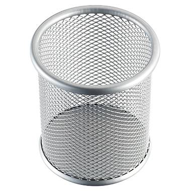 helit Stifteköcher Mesh H2518100 9x10cm rund 1Fach Metall silber-0