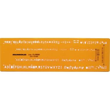RUMOLD Schriftschablone 89200 Fineliner Schrifthöhe 3,5/5mm or-0