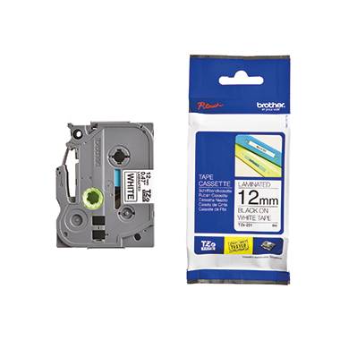 P-touch Schriftbandkassette TZE231 12mmx8m laminiert sw auf ws-0