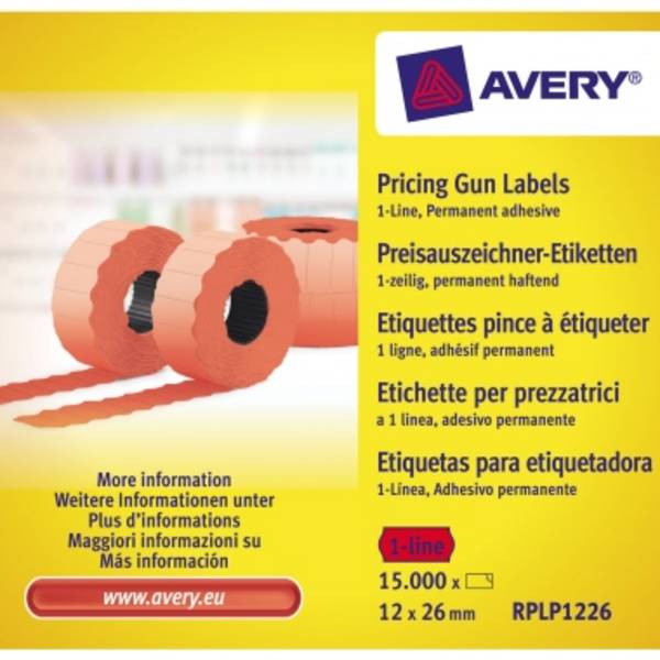 Handauszeichner-Etiketten 1-zeilig permanent rot 26x16mm 10x1500 Etiketten