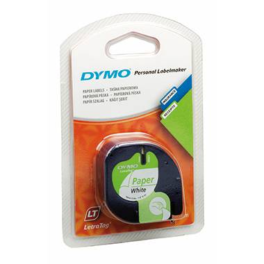 DYMO Schriftbandkassette LetraTag S0721520 12mmx4m schwarz auf weiß-0