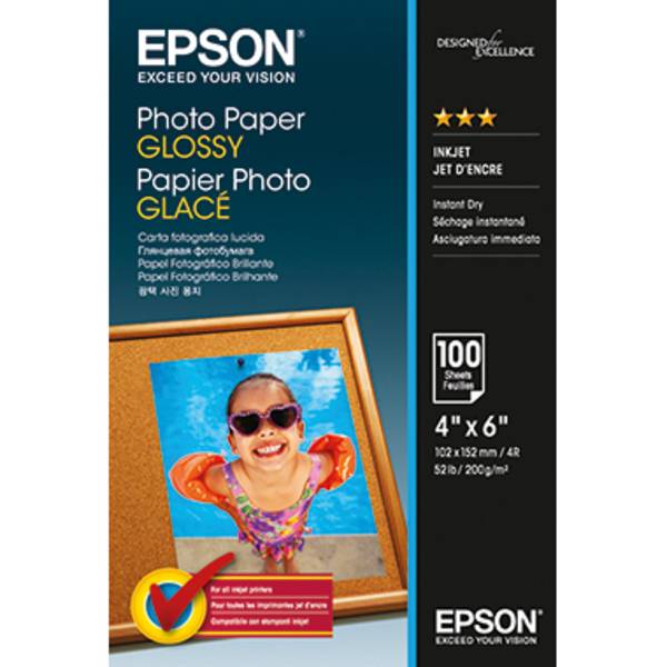 Epson Fotopapier C13S042548 10x15cm 200g Glossy weiß 100 Bl./Pack.