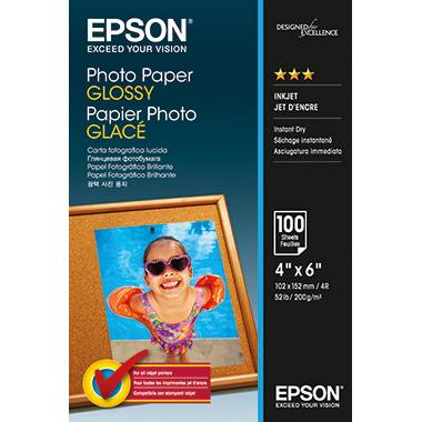 Epson Fotopapier C13S042548 10x15cm 200g Glossy weiß 100 Bl./Pack.-0
