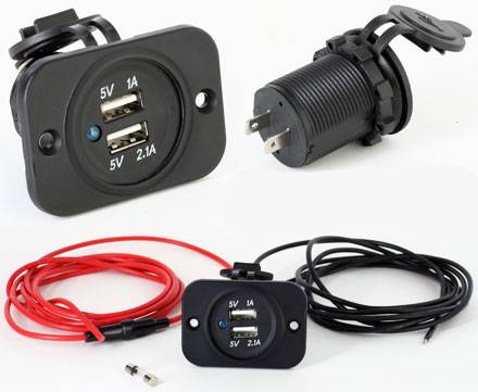 Doppel USB 5V Einbau Steckdose 12V/24V KFZ-0