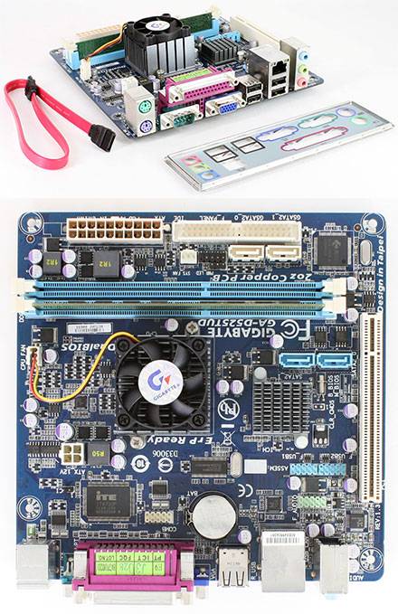 Gigabyte GA-D525TUD (Intel Atom 2x 1.8GHz, Mini-ITX, mit 1GB Kingston RAM, 1 Jahr ) [REFURBISHED]-0