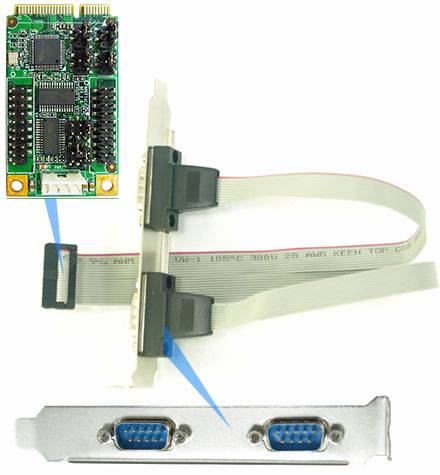 Jetway ADMPEFT4CA (Mini-PCIe, 4x COM)-0